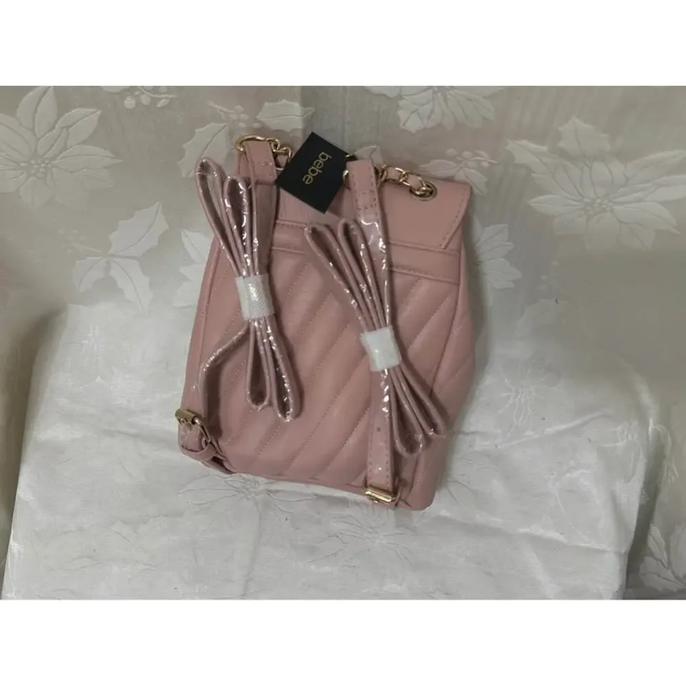 bebe Pink Quilted Mini Backpack B125-5040